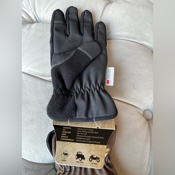 Mossy Oak Break-Up Country Camo Gloves 3M Winter Lined Sz M - Picture 2 of 2